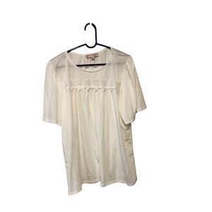 Misia Size 3X White Tunic Rayon and Nylon Tunic
